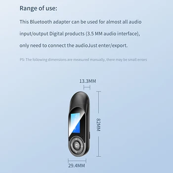 Wireless Bluetooth 5.0 Adapter Audio Receiver And Transmitter With LCD Display Car Electronics Plug And Play
Wireless Bluetooth 5.0 Adapter Audio Receiver And Transmitter With LCD Display Car Electronics Plug And Play