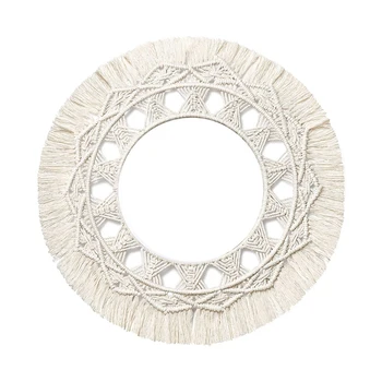 Macrame Hanging Wall Mirror with Boho Fringe Round Decorative for Apartment Bedroom Living Room Decor (Without Mirror)
Macrame Hanging Wall Mirror with Boho Fringe Round Decorative for Apartment Bedroom Living Room Decor (Without Mirror)