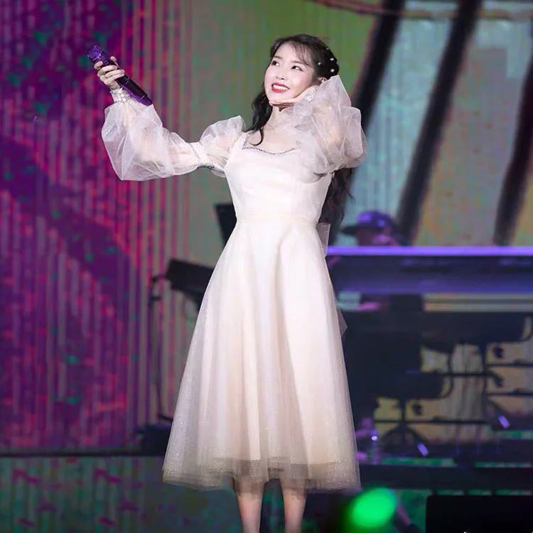 2020 Early Spring IU Lee zhi en Concert Celebrity Style Sweet Immortal V-neck Gauze Hot Drilling Dress
2020 Early Spring IU Lee zhi en Concert Celebrity Style Sweet Immortal V-neck Gauze Hot Drilling Dress