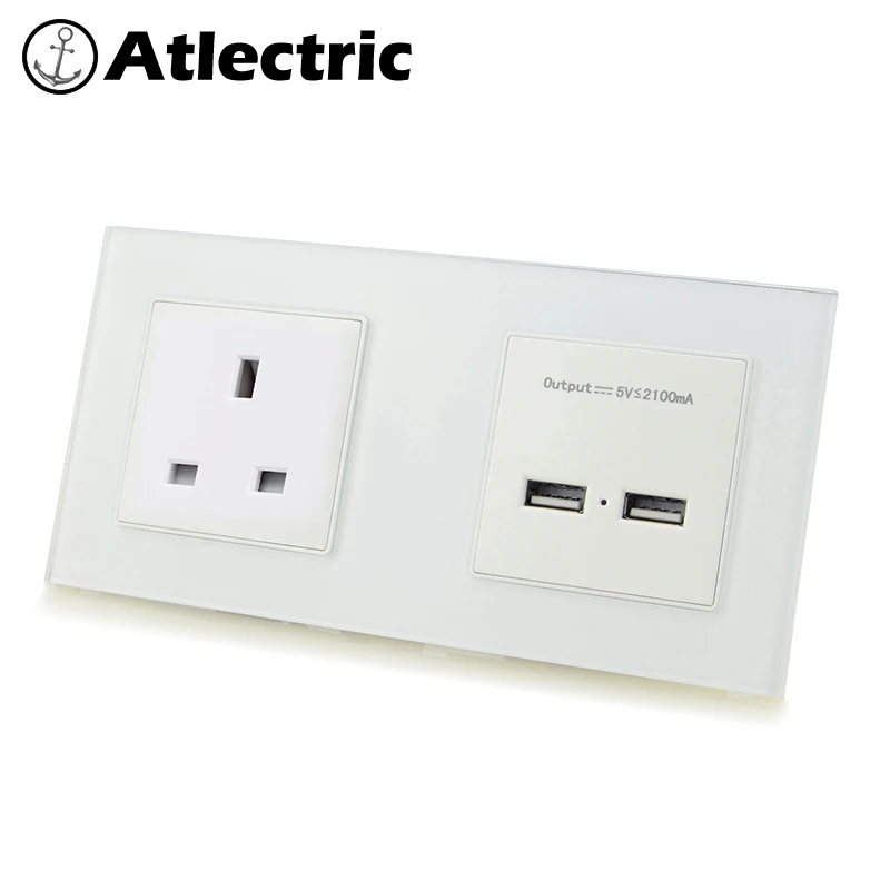 Atlectric Dual USB Charging Port Socket UK Standard Plug Wall Socket Electrical Outlet Power Adapter Double Socket
Atlectric Dual USB Charging Port Socket UK Standard Plug Wall Socket Electrical Outlet Power Adapter Double Socket