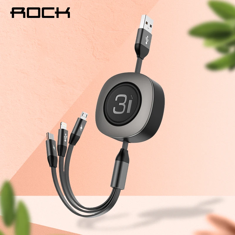 ROCK 3 in 1 Retractable Micro USB Type C Charging Cable for iPhone X XS Max Adjustable Phone Data Cable For xiaomi redmi note 7
ROCK 3 in 1 Retractable Micro USB Type C Charging Cable for iPhone X XS Max Adjustable Phone Data Cable For xiaomi redmi note 7