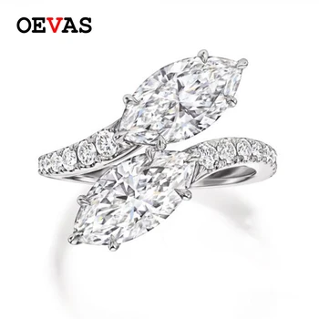 OEVAS Sparkling Horse Eye High Carbon Diamond 100% 925 Sterling Silver Finger Rings For Women Engagement Party Fine Jewelry Gift
OEVAS Sparkling Horse Eye High Carbon Diamond 100% 925 Sterling Silver Finger Rings For Women Engagement Party Fine Jewelry Gift
