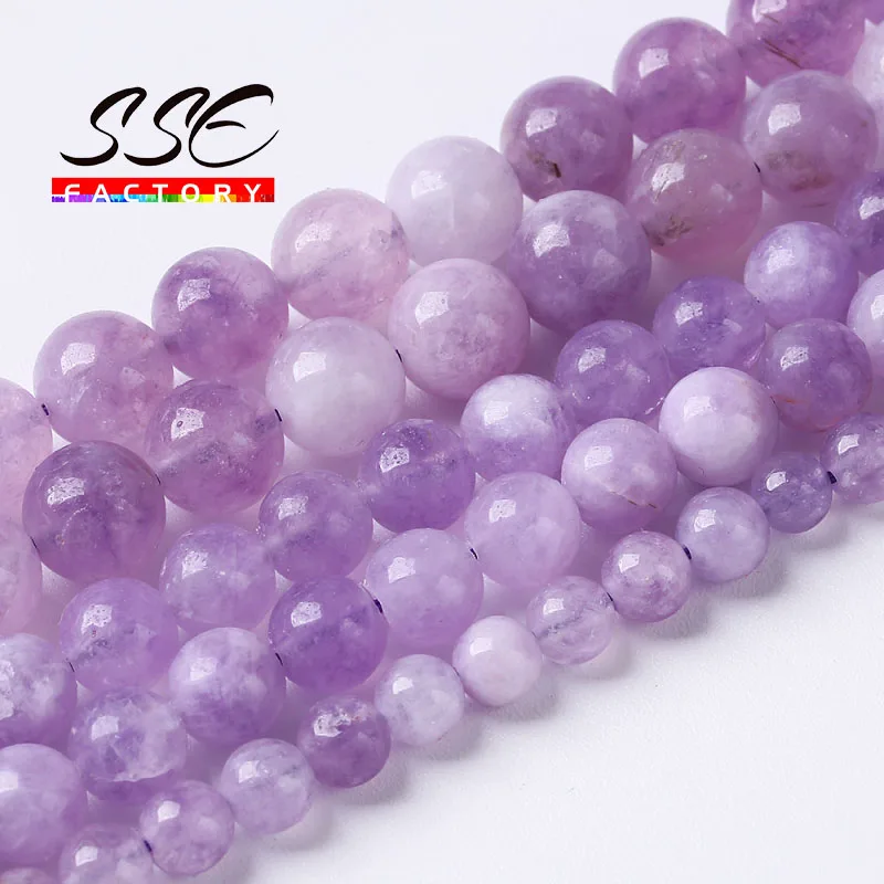 Wholesale Natural Amethysts Crystal Quartz Beads Purple Angelite Stone Round Beads For Jewelry Making DIY Bracelets 6 8 10mm 15" 
Wholesale Natural Amethysts Crystal Quartz Beads Purple Angelite Stone Round Beads For Jewelry Making DIY Bracelets 6 8 10mm 15"