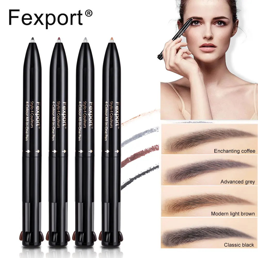 4-in-1 multi-function waterproof eyebrow pencil eyeliner Eye Brow Tint Makeup Four Colors Eyebrow Pencil Brush Cosmetics
4-in-1 multi-function waterproof eyebrow pencil eyeliner Eye Brow Tint Makeup Four Colors Eyebrow Pencil Brush Cosmetics