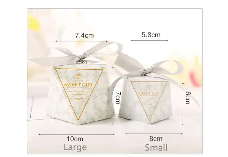 favor box baby shower gift package bag marbling paper chocolate