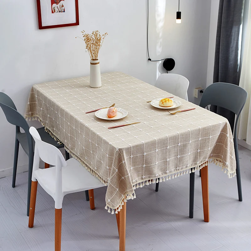 Simple Plaid Pattern Tablecloth Tassel Lace Edge Cotton And Linen Table Cloth Party Wedding Kitchen Home Decor Rectangular Cover
Simple Plaid Pattern Tablecloth Tassel Lace Edge Cotton And Linen Table Cloth Party Wedding Kitchen Home Decor Rectangular Cover