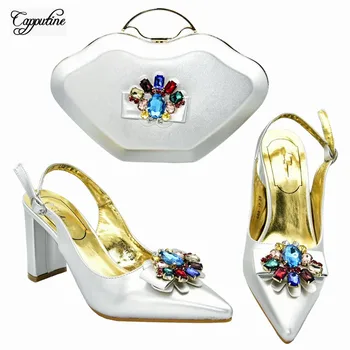 Nice silver party spring/autumn design pointed toe sandal shoes with purse bag set 688-17 , heel height 8.5cm
Nice silver party spring/autumn design pointed toe sandal shoes with purse bag set 688-17 , heel height 8.5cm