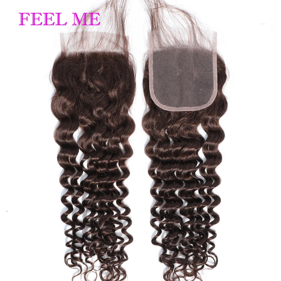 FEELME 4x4 Lace Closure Brazilian Deep Wave Human Hair Lace Closure 4x4 Free Part Top Closure #2 Dark Brown Remy Hair Extensions
FEELME 4x4 Lace Closure Brazilian Deep Wave Human Hair Lace Closure 4x4 Free Part Top Closure #2 Dark Brown Remy Hair Extensions
