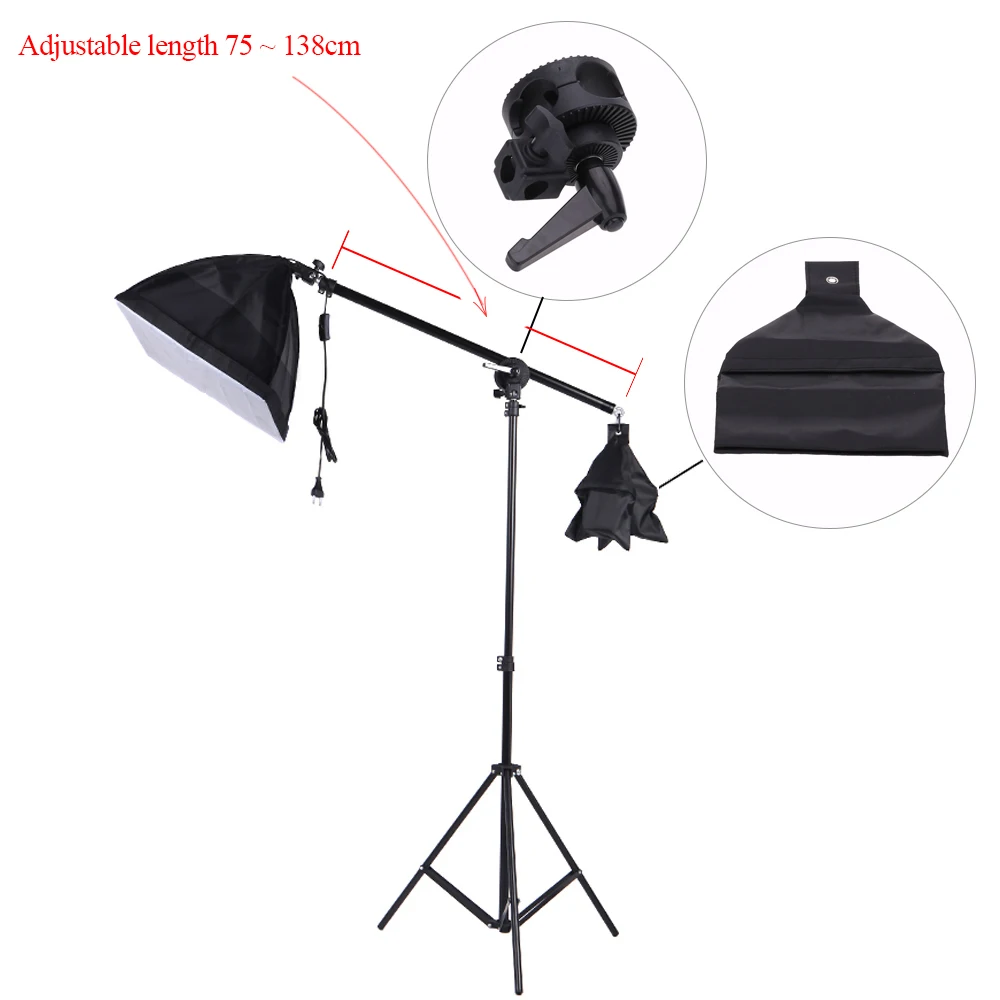Photo Studio Overhead Boom Arm Top Light Stand Aluminum Alloy Photography Bracket 75-138cm for Softbox Light
Photo Studio Overhead Boom Arm Top Light Stand Aluminum Alloy Photography Bracket 75-138cm for Softbox Light