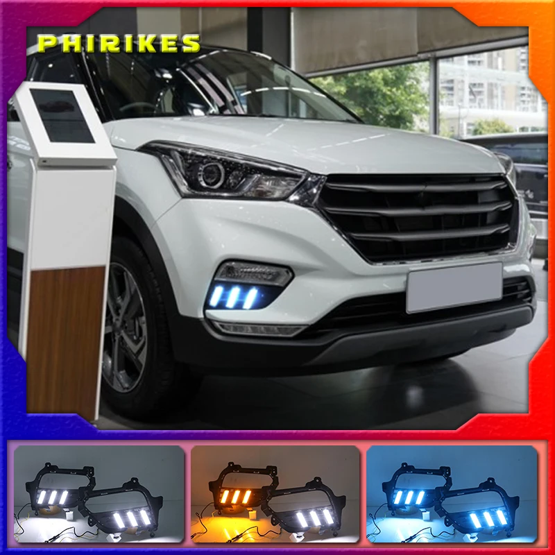 1Pair For Hyundai Creta IX25 2017 2018 2019 2020 DRL LED Daytime Running Light Fog Lamp With Yellow Turn Signal Lamp
1Pair For Hyundai Creta IX25 2017 2018 2019 2020 DRL LED Daytime Running Light Fog Lamp With Yellow Turn Signal Lamp