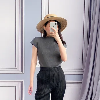Pleated Top Women's New Basic Sleeved T-shirt In Summer 
Pleated Top Women's New Basic Sleeved T-shirt In Summer