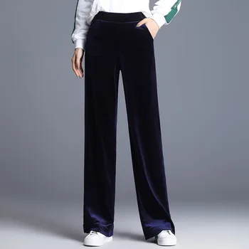 Autumn Winter Velvet Wide Leg Pants Women Loose Elastic Casual Pleuche Pants Female High Waist Navy Straight Soft Warm Trousers
Autumn Winter Velvet Wide Leg Pants Women Loose Elastic Casual Pleuche Pants Female High Waist Navy Straight Soft Warm Trousers