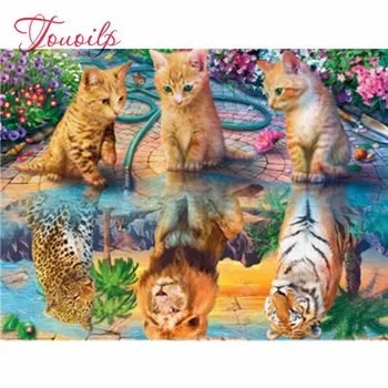 

peinture diamant 5D carré | Point de croix complet, chat, nouveautés, broderie en diamant, animaux perles, Kit d'images, décorat