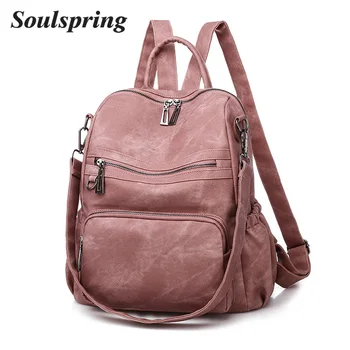 Casual Women Backpack PU Leather Fashion School Backpacks Large Capacity Vintage Shoulder Bags Multifunction Mochila Feminina
Casual Women Backpack PU Leather Fashion School Backpacks Large Capacity Vintage Shoulder Bags Multifunction Mochila Feminina