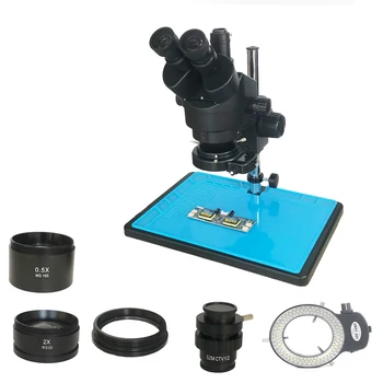 3.5X-90X Simul Focal Soldering Trinocular stereo microscope +56 Led lights +0.5X 2.0X 1X CTV0.5 Objective lens +Heat mat Pads 
3.5X-90X Simul Focal Soldering Trinocular stereo microscope +56 Led lights +0.5X 2.0X 1X CTV0.5 Objective lens +Heat mat Pads
