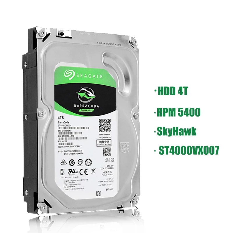 HDD BarraCuda 4 ТБ 3,5 дюйма внутренний 256MB Кэш игровой HDD5400RPM SATA 3,0 6 ГБ/сек. жесткий диск для настольных ПК
HDD BarraCuda 4 ТБ 3,5 дюйма внутренний 256MB Кэш игровой HDD5400RPM SATA 3,0 6 ГБ/сек. жесткий диск для настольных ПК