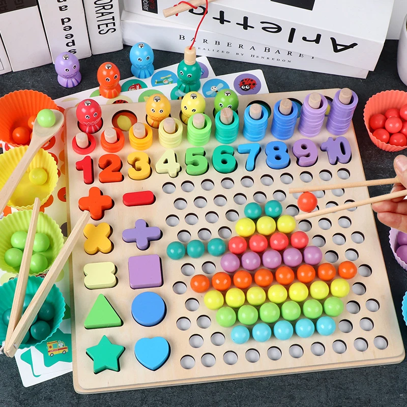 Wooden Beads Montessori Math Fishing Board Game Hands Brain Training Clip Ball Educational Puzzle Toys Kids For Children Gifts
Wooden Beads Montessori Math Fishing Board Game Hands Brain Training Clip Ball Educational Puzzle Toys Kids For Children Gifts