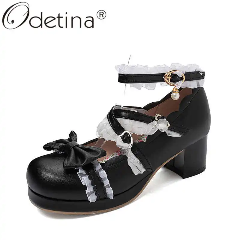Odetina Women Fashion Platform Bow Ankle Strap Lolita Pumps Lady Elegant Round Toe Block High Heel Buckle Strap Mary Janes Shoes
Odetina Women Fashion Platform Bow Ankle Strap Lolita Pumps Lady Elegant Round Toe Block High Heel Buckle Strap Mary Janes Shoes