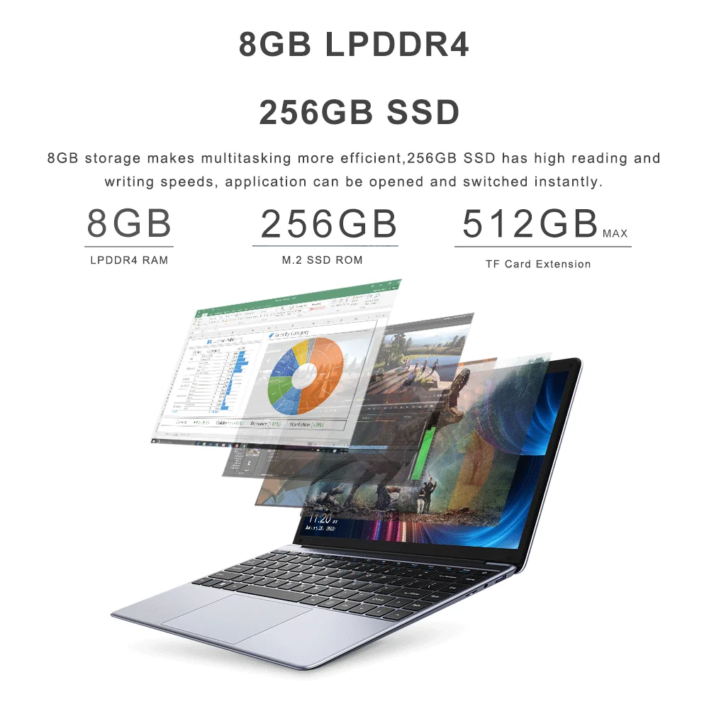 Ноутбук CHUWI HeroBook Pro 14 1 дюйма Windows 10 Intel Gemini lake N4000 8 + 256 ГБ|Ноутбуки| |