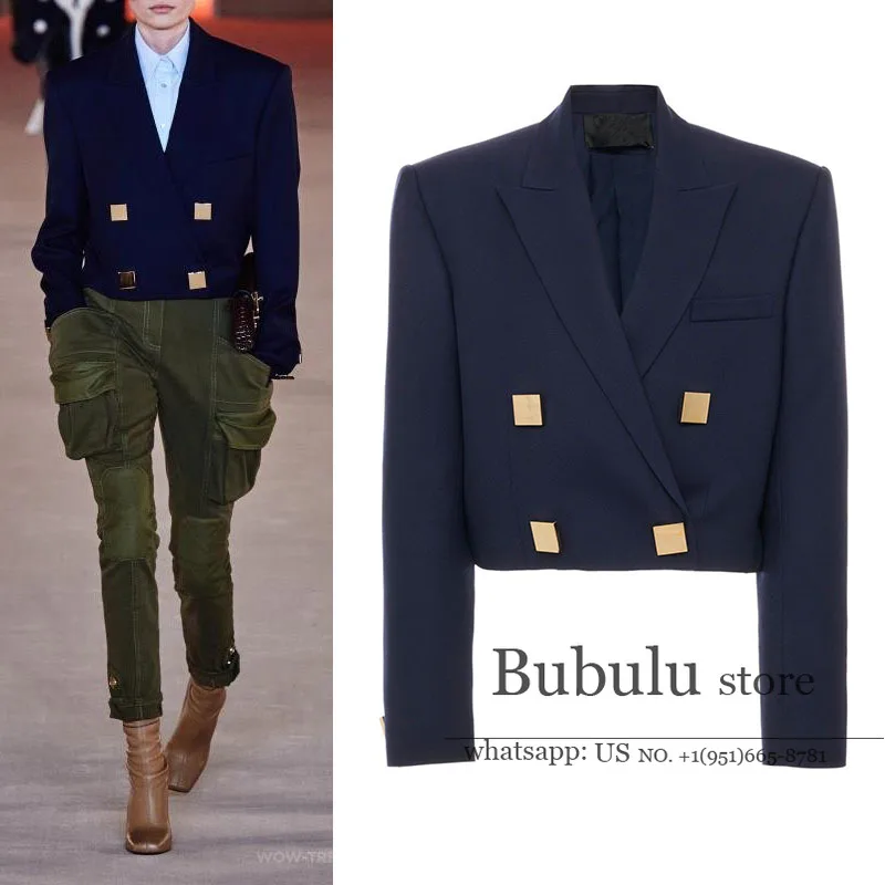 runway high end luxury designer woman fall 2020 blazer jacket women Gold square button slim fit crop blazers coats suit blazer 
runway high end luxury designer woman fall 2020 blazer jacket women Gold square button slim fit crop blazers coats suit blazer