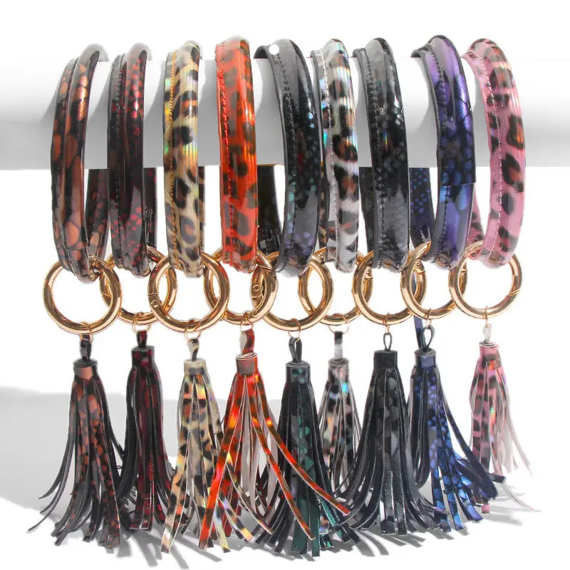Leopard Leather Tassel Bracelet Keychain Wristlet Wallet Key Chain Rings for Women Girls Fashion Wrist Purse Handbag Jewelry Hot
Leopard Leather Tassel Bracelet Keychain Wristlet Wallet Key Chain Rings for Women Girls Fashion Wrist Purse Handbag Jewelry Hot