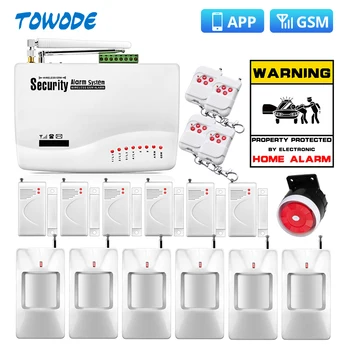 

10A APP Control Wireless GSM Dual Antenna Home Alarm Systems Kits Security Home 850/900/1800/1900MHz Spanish/Russian/English