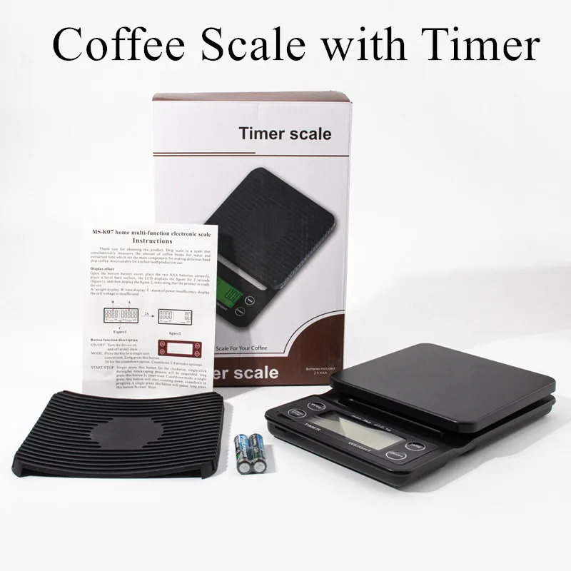 3kg/0.1g coffee scale with timer, coffee scale with timer, pour into coffee scale timer, alarm clock timing
3kg/0.1g coffee scale with timer, coffee scale with timer, pour into coffee scale timer, alarm clock timing