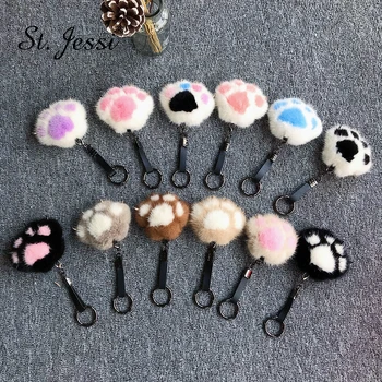 Kawaii Keychain For Real Mink Fur Key rings Animal Cat Paws Charm Bag Holder Car Trinkets Women's Key Holder Accessories Chains
Kawaii Keychain For Real Mink Fur Key rings Animal Cat Paws Charm Bag Holder Car Trinkets Women's Key Holder Accessories Chains