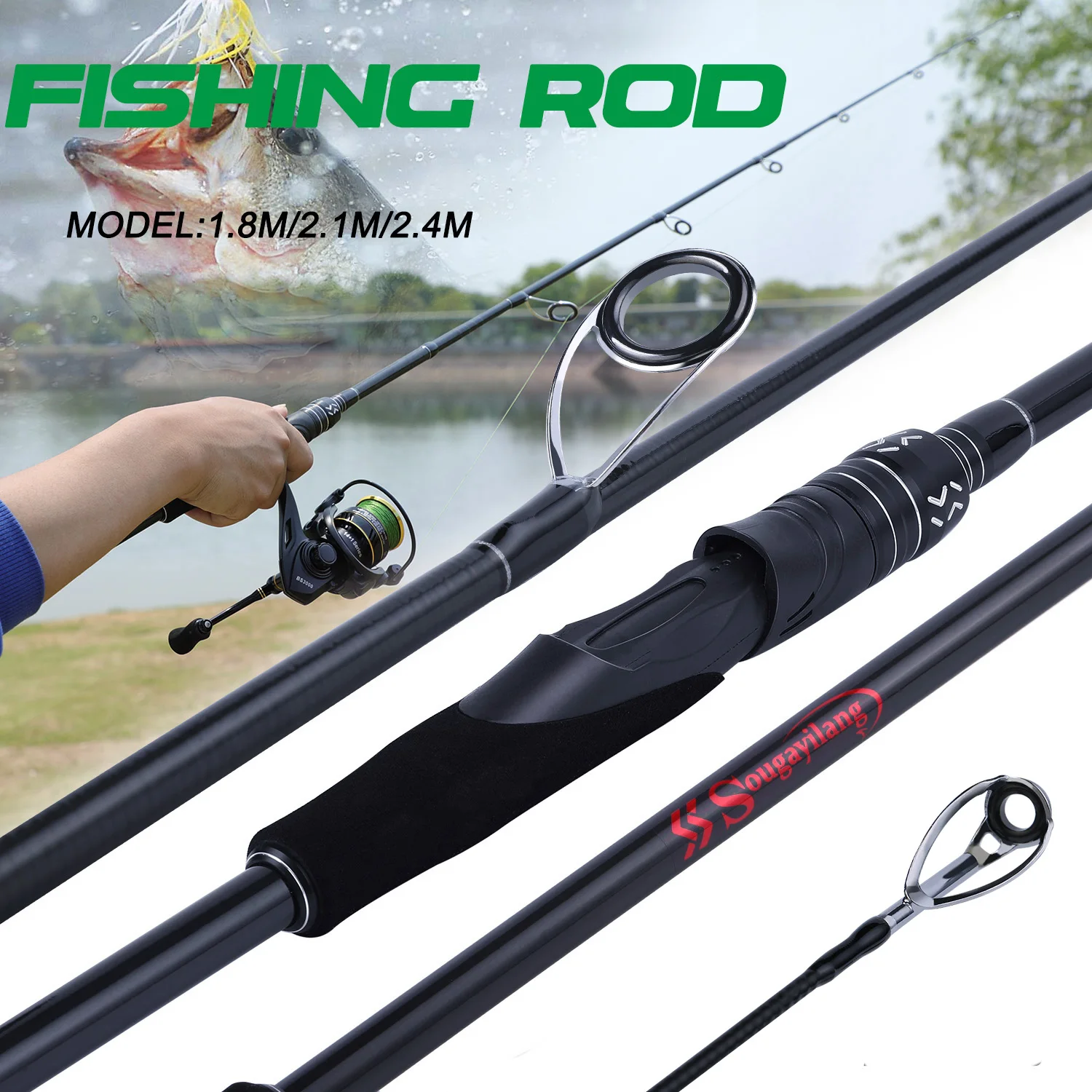 Sougayilang 3 Sections Spinning Casting Rod Fishing Rod 1.8m 2.1m 2.4m Ultra Light Travel Spinning Rod Lure 7g-40g Fast Action
Sougayilang 3 Sections Spinning Casting Rod Fishing Rod 1.8m 2.1m 2.4m Ultra Light Travel Spinning Rod Lure 7g-40g Fast Action