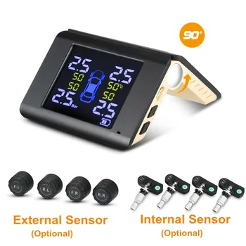 S6 Solar USB TPMS 90-Degree Rotation Tire Pressure Monitoring System Real-Time Tester With 4 External / Internal Sensors 
S6 Solar USB TPMS 90-Degree Rotation Tire Pressure Monitoring System Real-Time Tester With 4 External / Internal Sensors