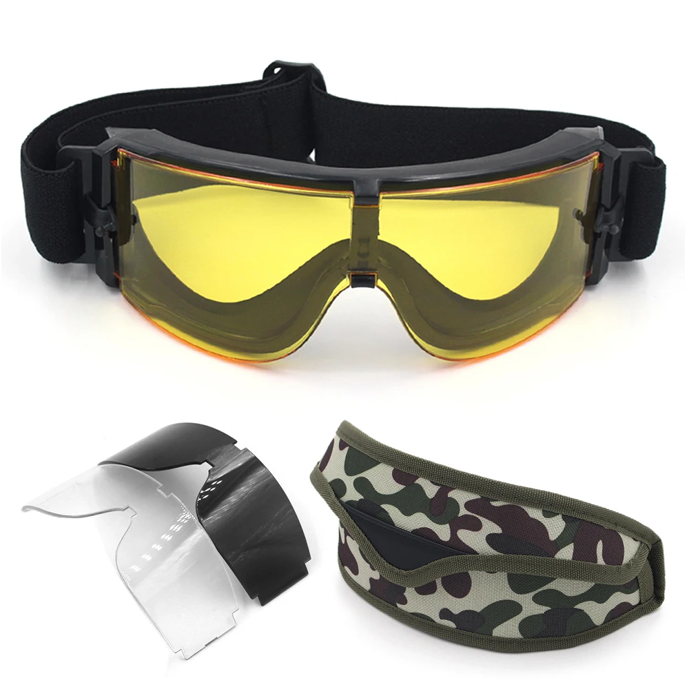 Outdoor Tactical Eyewear UV400 Protective Goggles with 3 Interchangeable Lens for Hunting Shooting Paintball CS Gaming
Outdoor Tactical Eyewear UV400 Protective Goggles with 3 Interchangeable Lens for Hunting Shooting Paintball CS Gaming