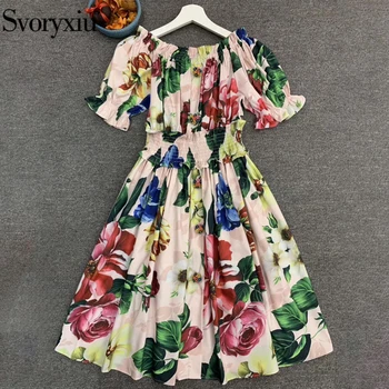 Svoryxiu Runway Designer Summer Women Off Shoulder Sweet Holiday Dress Multicolor Floral Print Elastic Waist Ladies Mini Dresses
Svoryxiu Runway Designer Summer Women Off Shoulder Sweet Holiday Dress Multicolor Floral Print Elastic Waist Ladies Mini Dresses