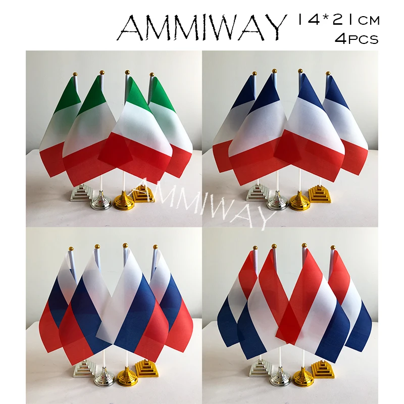 AMMIWAY 14x21 см 4 шт. Италия Франция французский настольные флажки России Российская