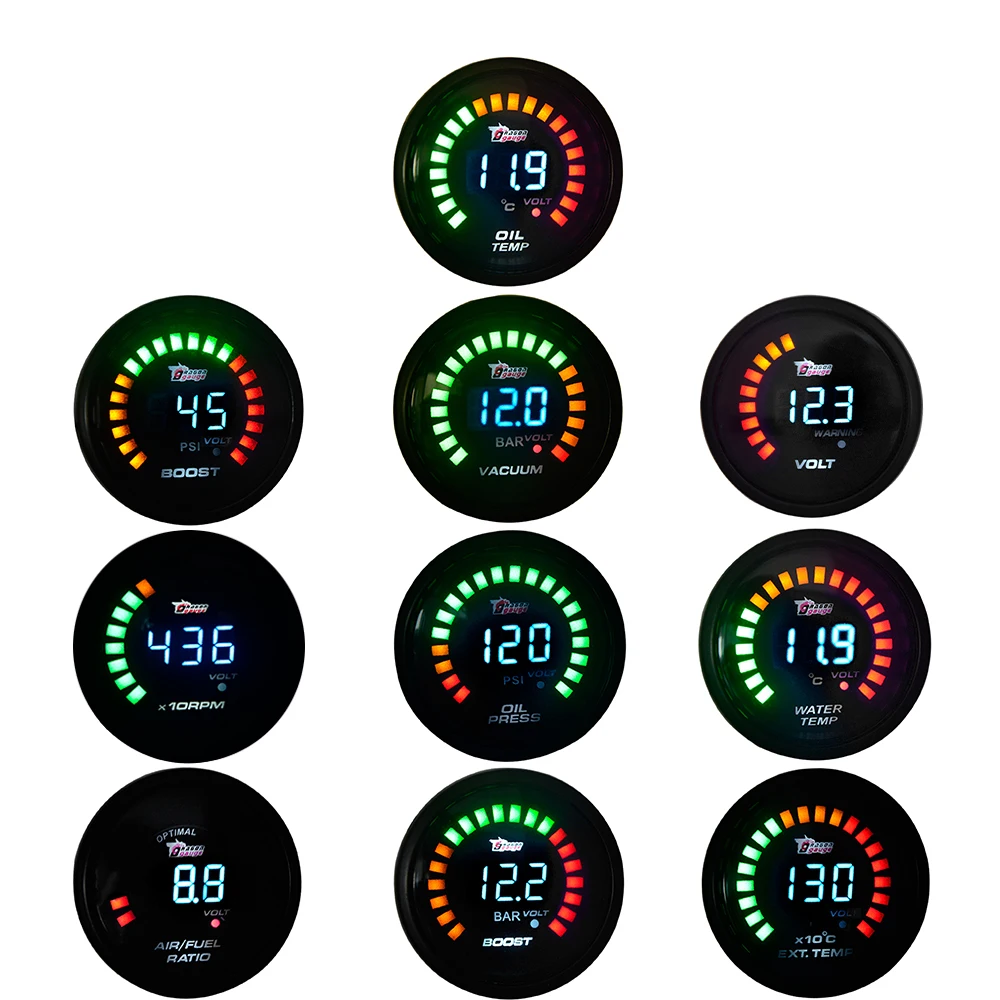 DRAGON GAUGE 2" 52mm Boost/Water Temp/Oil Temp/Oil Pressure/Tachometer/Volt/Air Fuel Ratio/EGT/Vacuum Gauge Meter Digital
DRAGON GAUGE 2" 52mm Boost/Water Temp/Oil Temp/Oil Pressure/Tachometer/Volt/Air Fuel Ratio/EGT/Vacuum Gauge Meter Digital