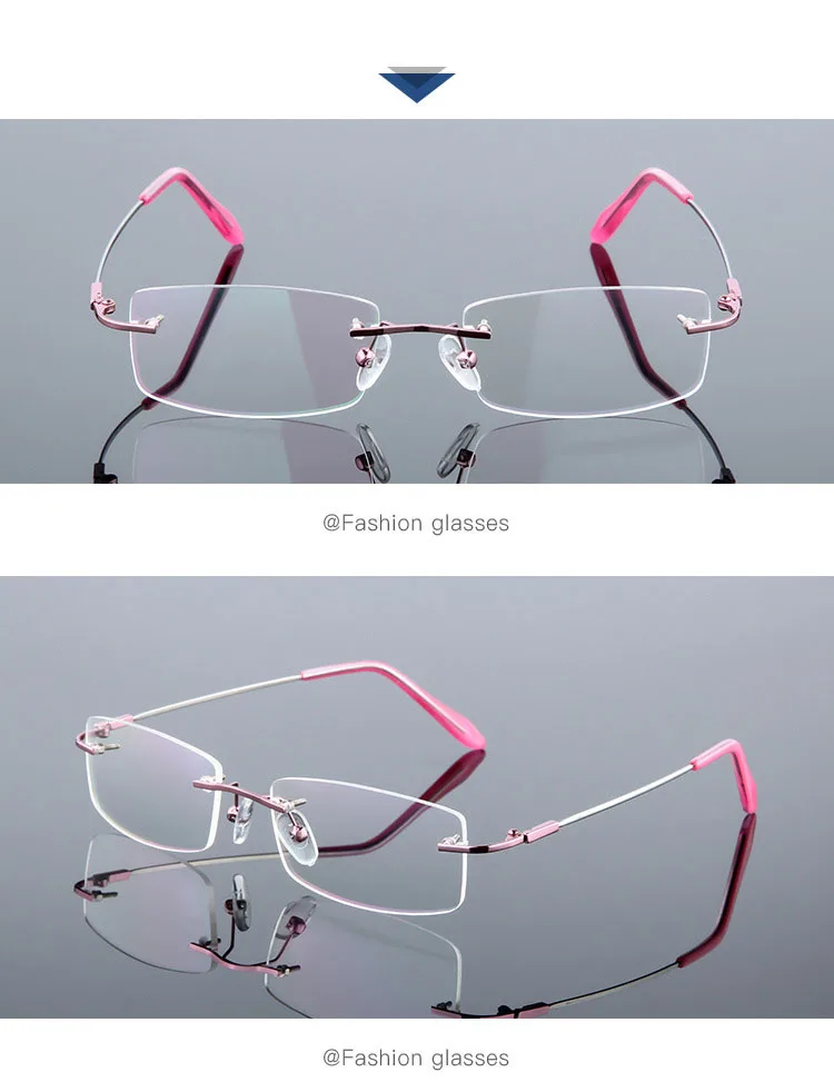 Anty niebieskie światło Stop tytanu bezramowe kwadratowe okulary dla krótkowzroczności kobiety mężczyźni okulary korekcyjne bez oprawek 0 -0,5 -0,75 do -6,0 17 H9ca045939ac242a788cfc6d7065bb6b1j