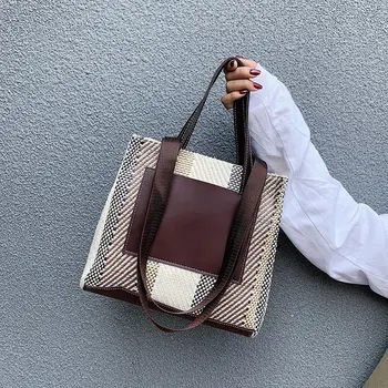 women canvas handbag girl shoulder bag Checkered
women canvas handbag girl shoulder bag Checkered