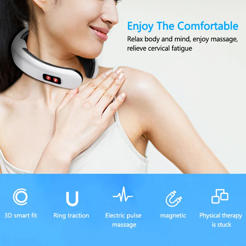 Electric Neck & Back Massager Pulse Infrared Heating Pain Relief Tool