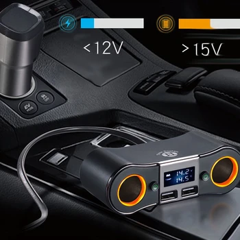 Cigarette Lighter Splitter 2 Socket Dual USB Car Charger Adapter With Volmeter Temperature LED Display Black Auto Accessories
Cigarette Lighter Splitter 2 Socket Dual USB Car Charger Adapter With Volmeter Temperature LED Display Black Auto Accessories