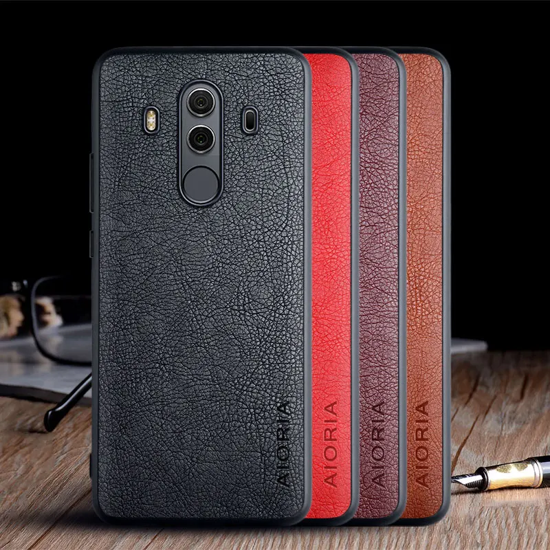 Case for Huawei Mate 10 Pro Lite funda luxury Vintage Leather skin cover huawei mate pro case coque capa | Мобильные телефоны и