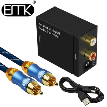 EMK Analog To Digital Audio Converter L/R RCA to Coaxial Optical Toslink SPDIF output converter Adapter for TV Xbox 360 DVD
EMK Analog To Digital Audio Converter L/R RCA to Coaxial Optical Toslink SPDIF output converter Adapter for TV Xbox 360 DVD