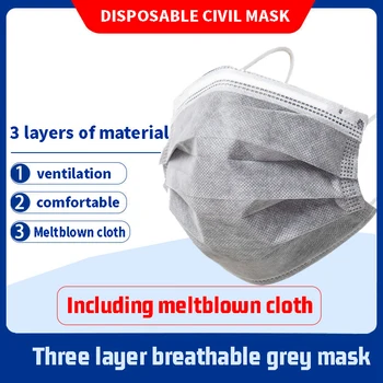10/50/100/200/500pcs Disposable Face Masks 3 Layer Filter Anti Dust Earloop Breathable Gauze Mask Gray Adult Face Mouth Masks
10/50/100/200/500pcs Disposable Face Masks 3 Layer Filter Anti Dust Earloop Breathable Gauze Mask Gray Adult Face Mouth Masks