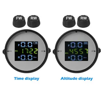 LCD Motorcycle TPMS Time Altitude Display Tyre Tire Pressure Monitoring System with 2 External Sensors
LCD Motorcycle TPMS Time Altitude Display Tyre Tire Pressure Monitoring System with 2 External Sensors