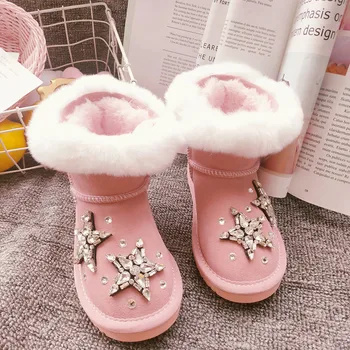 Rhinestones Toddler Girl Snow Boots Cute Pink Suede Leather Real Rabbit Fur Winter Boots 2020 Bling Crystals Warm Kids Shoes
Rhinestones Toddler Girl Snow Boots Cute Pink Suede Leather Real Rabbit Fur Winter Boots 2020 Bling Crystals Warm Kids Shoes