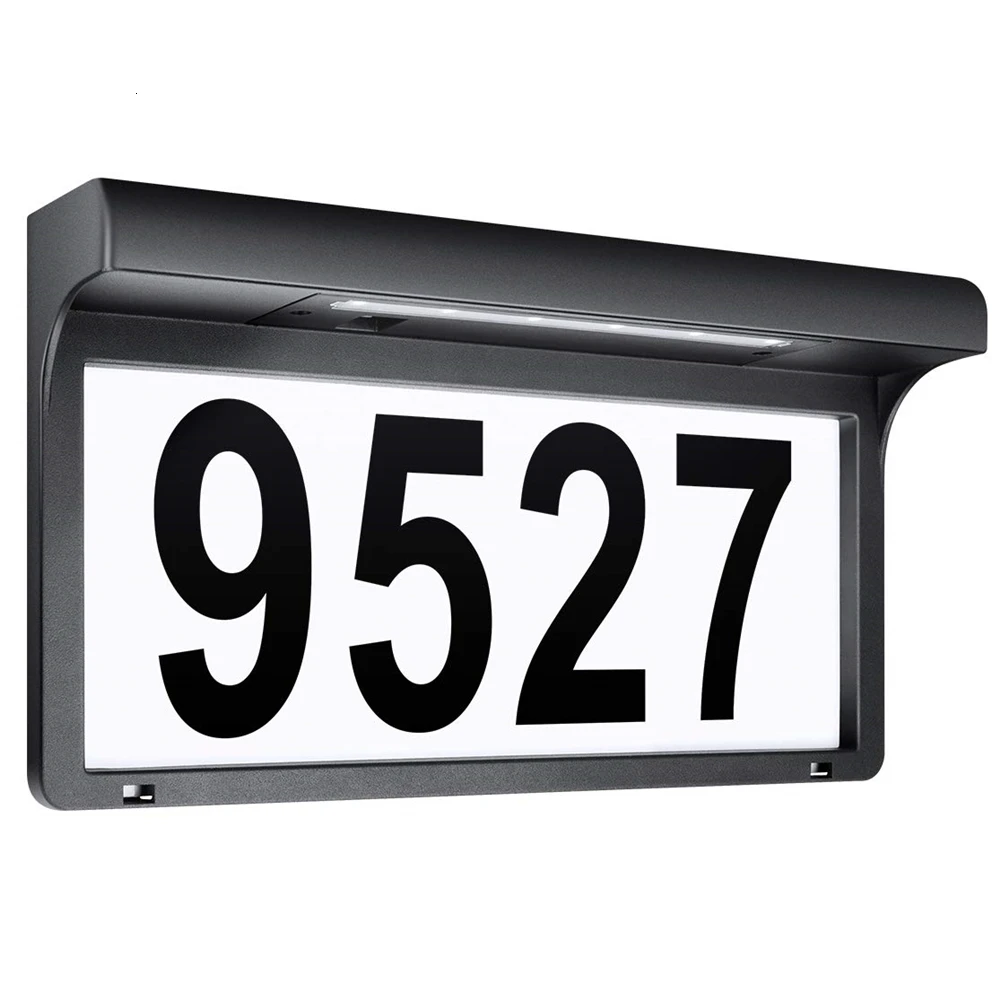 House Number Solar Light Outdoor Address Sign Light Hotel Home Door Address Plaque Lamp Waterproof Garden Door Decor Wall Lamp