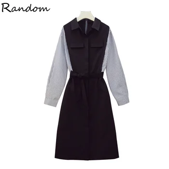 Women Large Plus Size 4XL Stripe Patchwork Shirt Dress Smart Casual Elegant Fashion Autumn Clothing Big Office Dress With Belt 
Women Large Plus Size 4XL Stripe Patchwork Shirt Dress Smart Casual Elegant Fashion Autumn Clothing Big Office Dress With Belt