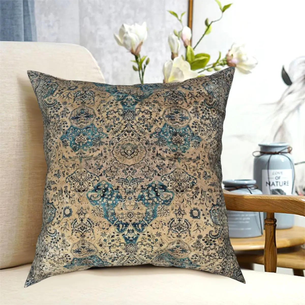 Antique Persian Kirman Rug Print Square Pillowcase Polyester Printed Zip Decor for Sofa Seater Cushion Cover 45*45cm
Antique Persian Kirman Rug Print Square Pillowcase Polyester Printed Zip Decor for Sofa Seater Cushion Cover 45*45cm