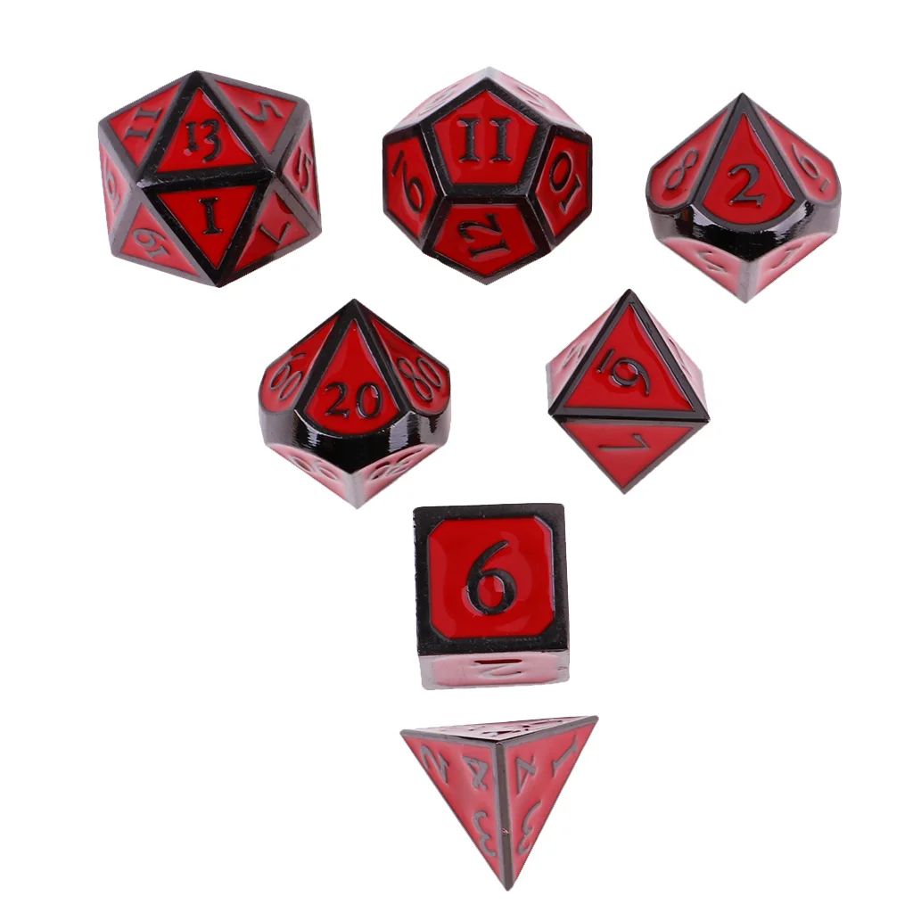 New D&D Dice Board Game set of 7 sided die D4 D6 D8 D10 D12 D20 Red New D&D Dice Board Game set of 7 sided die D4 D6 D8 D10 D12 D20 Red
