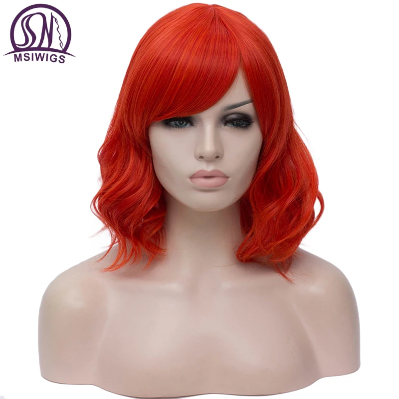 MSIWIGS Red Short Wig with Side Bangs Cosplay Wigs for Women Synthetic Wavy Wig Purple Blue Pink Green Hair
MSIWIGS Red Short Wig with Side Bangs Cosplay Wigs for Women Synthetic Wavy Wig Purple Blue Pink Green Hair