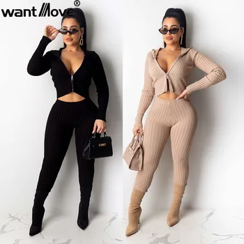 Wantmove sexy 2020 new women 2 piece outfits V neck zipper long sleeves crop top slim pants soild bodycon club 2 pieces WM1150
Wantmove sexy 2020 new women 2 piece outfits V neck zipper long sleeves crop top slim pants soild bodycon club 2 pieces WM1150