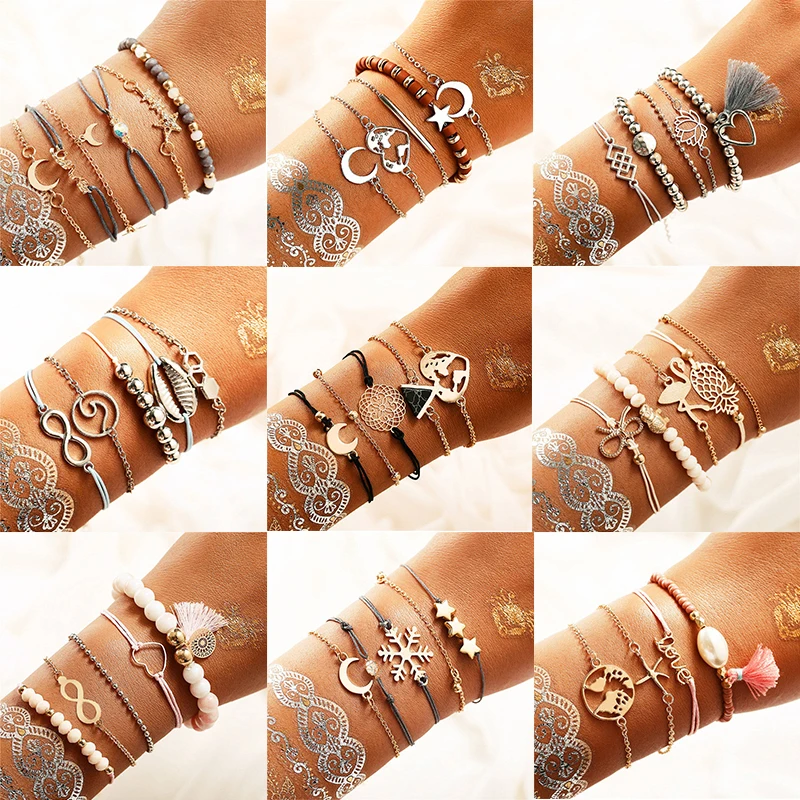 IF ME Charm Vintage Stone Beads DIY Bracelet Set for Women Shell Infinity Star Moon Map Fashion Female Armband Jewelry 2019 NEW
IF ME Charm Vintage Stone Beads DIY Bracelet Set for Women Shell Infinity Star Moon Map Fashion Female Armband Jewelry 2019 NEW